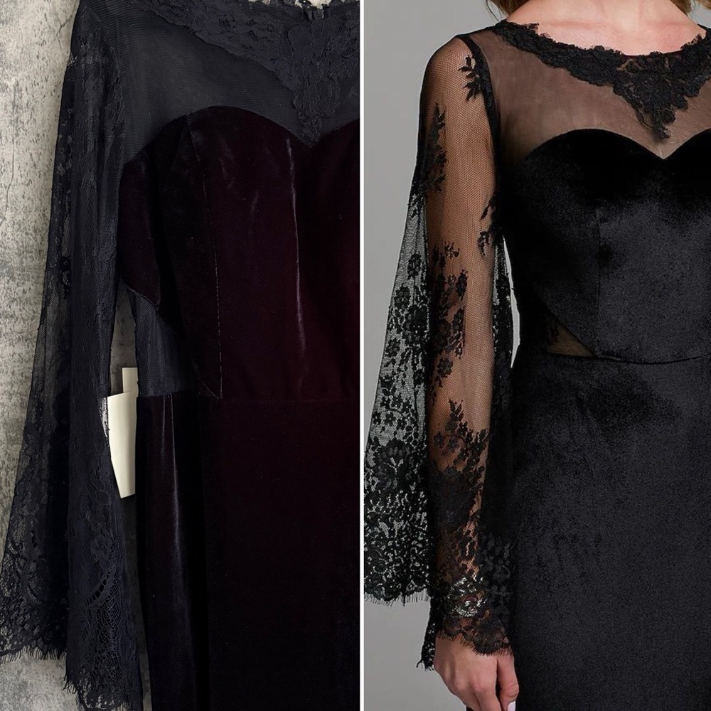 Elegant classy luxurious Black Lace Evening Gown formal lace dress - Picture 4 of 15